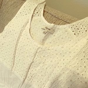 GUC Madewell sleeveless white cotton eyelet dress